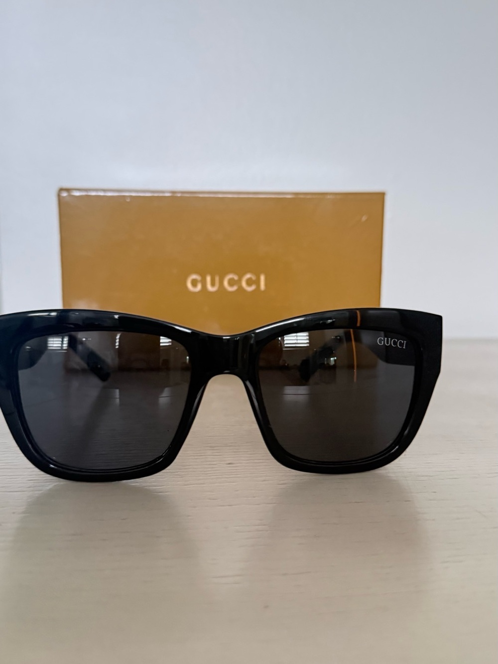 Gucci Black Square Women's Sunglasses with Dark Lenses